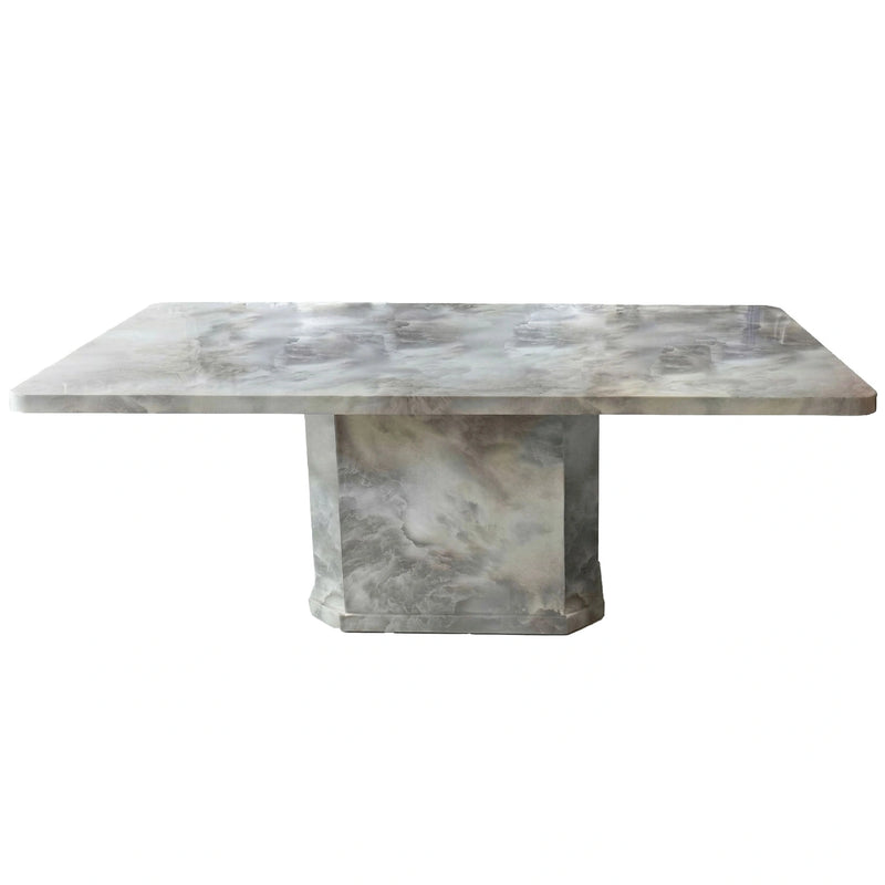 Marble-patterned table on a white background