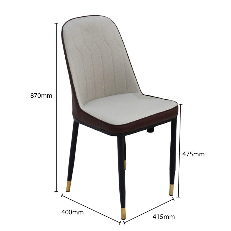 Chair with dimensions marked on a white background