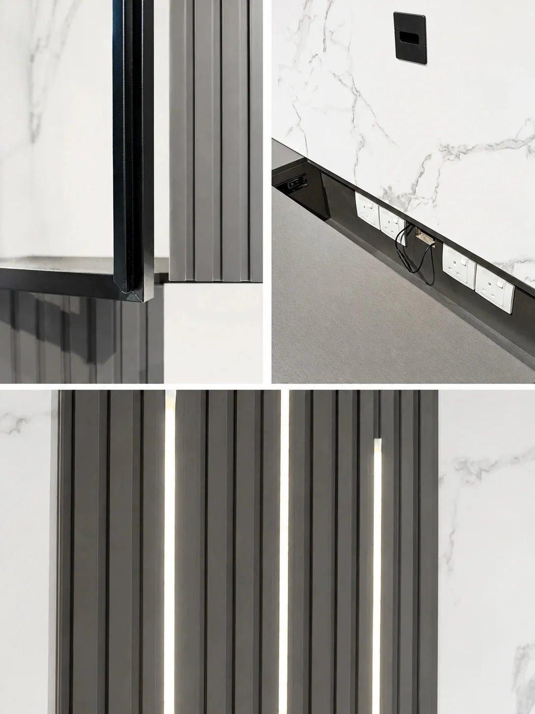 Grand Linear 走廊柜 — Smart Touch LED、隐藏式插座、铝框 — TD Furniture 马来西亚
