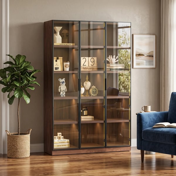 Modern white chest drawer for living room storage.
