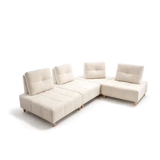 Beige sectional sofa on a white background