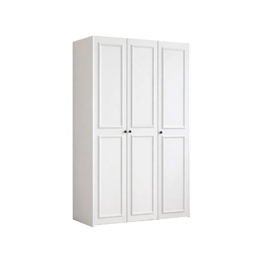 White wardrobe with four doors on a white background