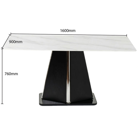 Rectangular table with dimensions labeled on a white background