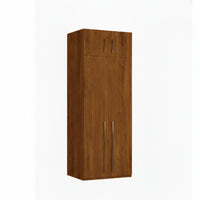 Black wardrobe with four doors on a white background
