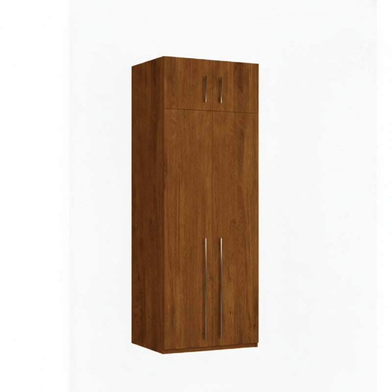Black wardrobe with four doors on a white background