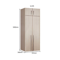 Beige wardrobe with dimensions labeled on a white background