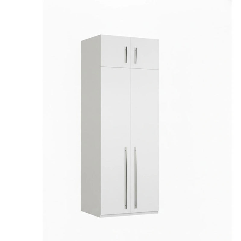White cabinet with two doors on a white background