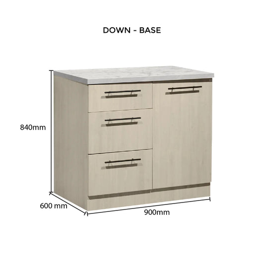 Cabinet with dimensions labeled on a white background