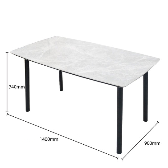 Rectangular table with dimensions labeled on a white background