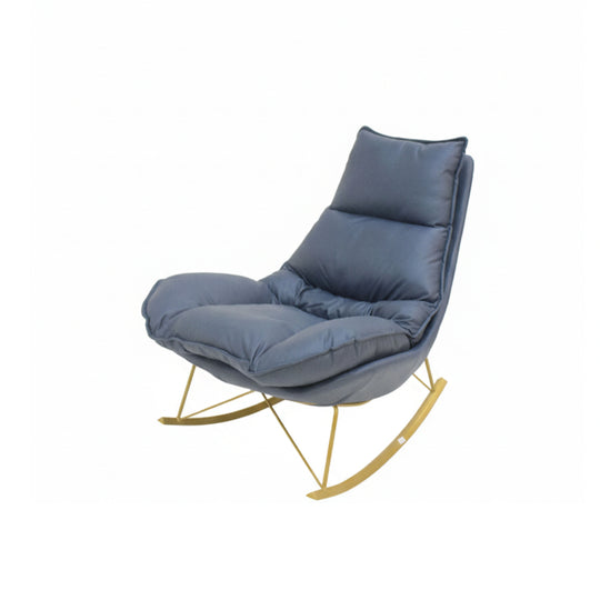 Blue rocking chair with gold legs