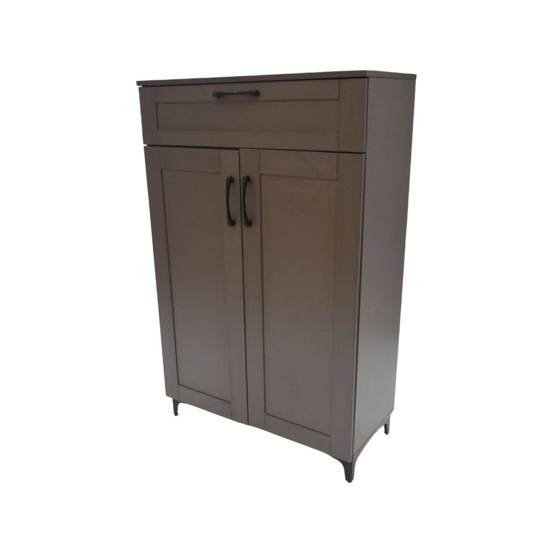 Brown cabinet with a drawer on a white background